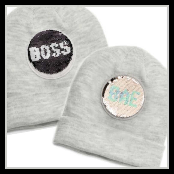 Mudd Accessories - New! "BAE" or "BOSS" Reversible Sequence Beanie